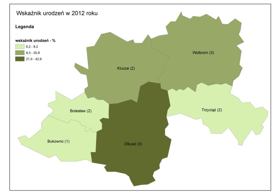 136 85 93 93 70 83 75 76 66 72 2012 2013 2014 Bukowno (1) Bolesław (2) Klucze (2) Olkusz (3) Trzyciąż (2)