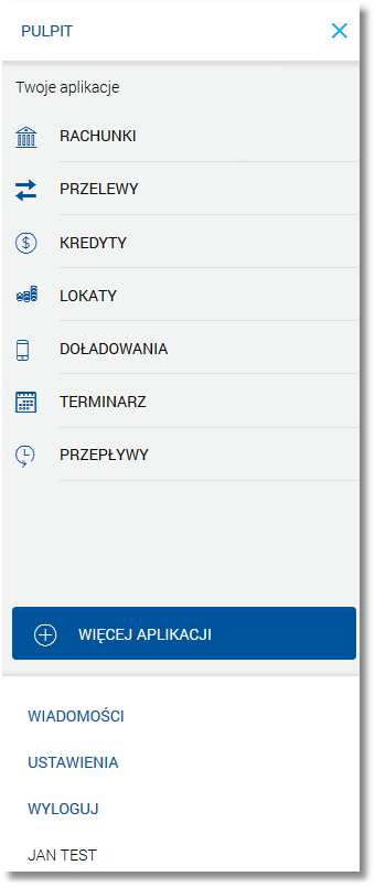 4.1. Menu W ramach układu 10-kolumnowego (desktop) po wejściu do systemu Asseco CBP menu domyślnie jest rozwinięte. Przejście do dowolnej opcji lub kliknięcie w dowolny obszar ekranu nie zamyka menu.