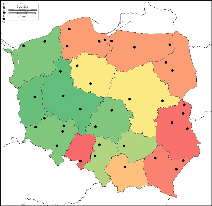 Średnie zawartości deoksyniwalenolu w ziarnie pszenicy ozimej Bogatka i Muszelka w poszczególnych województwach w latach 2010-2013. Województwo DON (ppb) Odch.