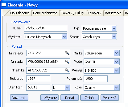 Str. 8 Baza pojazdów w programie Integra 7 zawiera specjalne identyfikatory, umoŝliwiające automatyczny wybór pojazdu w Katalogach i Systemach serwisowych.