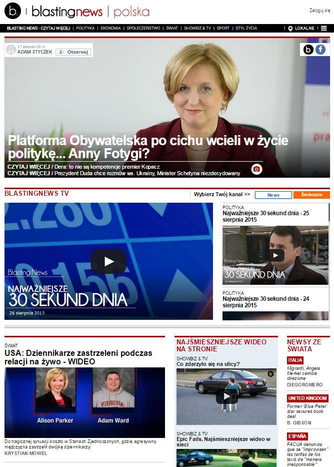 Blastingnews Polska Informacje BlastingNews proponuje nowatorski model biznesowy - wszystkie treści powstają dzięki użytkownikom.