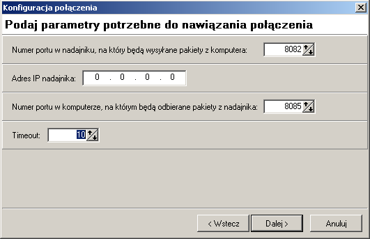 nie są raportowane do stacji monitorującej, lecz są gromadzone i zostaną przekazane po zakończeniu sesji dostępu zdalnego. Należy wybrać rodzaj połączenia zdalnego.