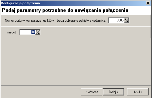 Jeśli transmisja przebiegnie poprawnie okno zamknie się automatycznie. Jeśli natomiast wystąpi błąd, okno pozostaje otwarte do momentu, aż użytkownik nie zamknie go klawiszem Zamknij.