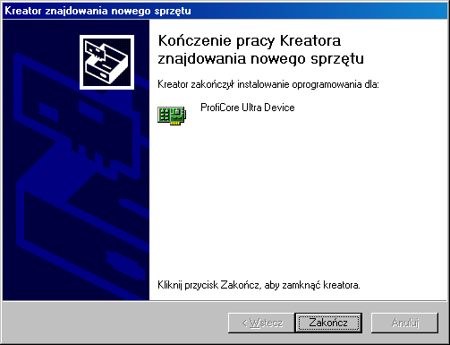 3.6 Podłączenie ProfiCore Ultra do portu USB Po podłączeniu ProfiCore Ultra do portu USB, rozpocznie się ostatni etap instalacji. Należy wybrać lokalizację sterowników.