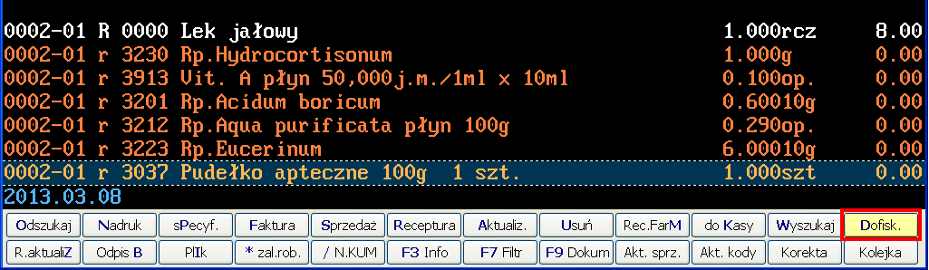 Sprzedaż leku robionego w programie aptecznym IV. Złożenie leku recepturowego z dofiskalizowaniem w poprawie sprzedaży.