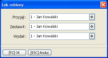 Sprzedaż leku robionego w programie aptecznym Podobnie jak w opisanym wyżej przykładzie w oknie Dane leku recepturowego dostępnym w Poprawie sprzedaży (klawisz G) możemy sprawdzić poprawność dat