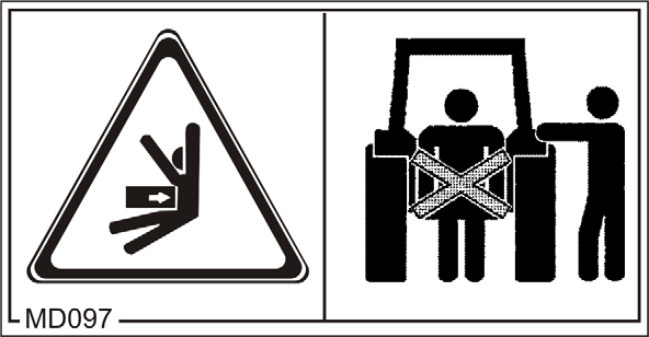 Ogólne wskazówki dotyczące bezpieczeństwa Numer katalogowy i objaśnienie Znak ostrzegawczy MD 095 Przed uruchomieniem maszyny przeczytać a następnie przestrzegać zawarte w tej instrukcji obsługi