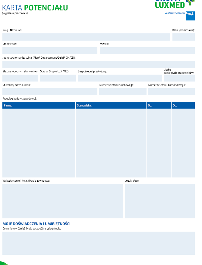 Rozwijamy talenty Stawiamy na rekrutację wewnętrzną Tworzymy ścieżki rozwoju Akademia LUX MED program rozwoju