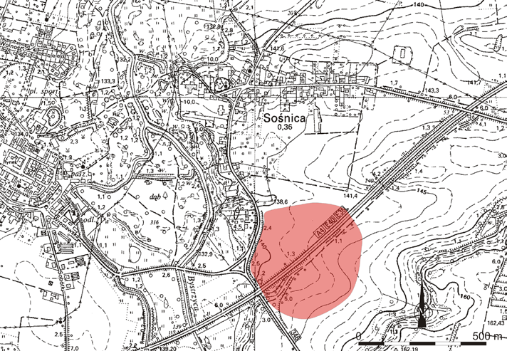 A2 A-1 A-4 Ryc. 17. Postolice, stan. 11, gm. Wądroże Wielkie, woj. dolnośląskie. Lokalizacja stanowiska Fig. 17. Postolice, site 11, Wądroże Wielkie commune, dolnośląskie voivodeship.