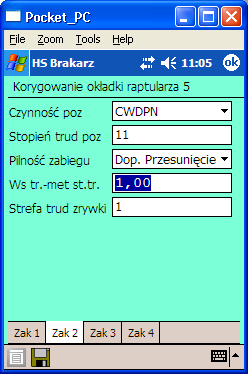 Ekran 17. Ustalenie współczynników trudności W zależności od nadleśnictwa, koszty pozyskania drewna mogą być liczone według metody współczynnikowej lub stopni trudności 2.