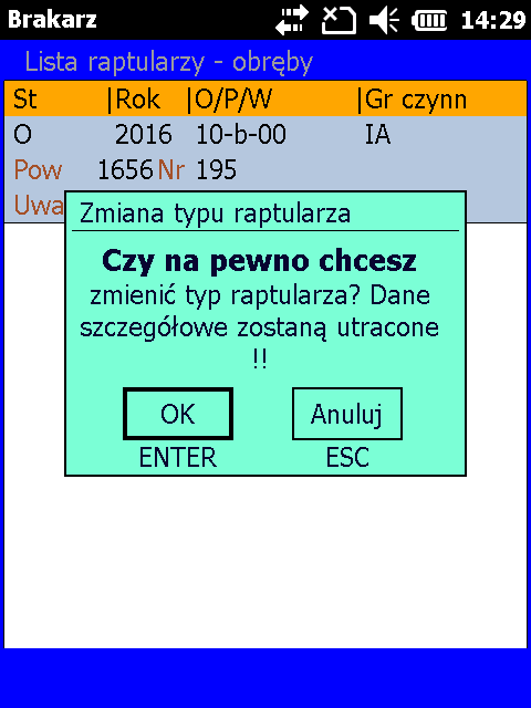 1.9. Raptularze wg metody obrębowej W celu przyspieszenia tworzenia planu pozyskania drewna w zakładce Dokumenty dodano nową pozycję Raptularze met. obrębowej Ctrl+O.