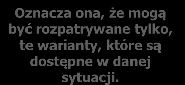 Rozpoznanie wariantów Należy przewidzieć skutki realizacji każdego z nich. Należy określić prawdopodobieństwo zaistnienia tych skutków.