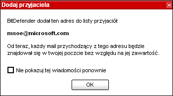 Moduł Antyspam 08 WAŻNE Klawisz To nie jest spam staje się aktywny, kiedy wybierzesz wiadomość oznaczoną jako Spam przez BitDefender (zazwyczaj te wiadomości znajdują się w folderze Spam).