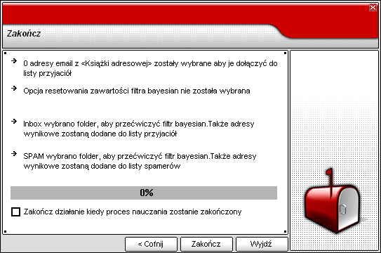 Moduł Antyspam 08 Krok 6/6 - Podsumowanie Podsumowanie W tym oknie możesz obejrzeć wszystkie ustawienia, dla konfiguracji instalatora i