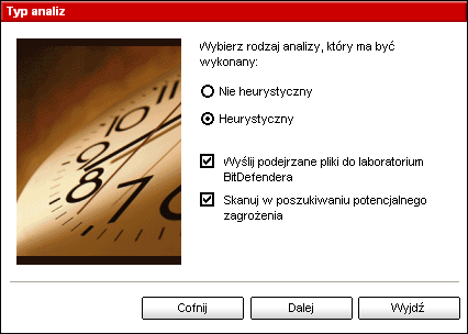 Moduł Antywirus 07 Krok 6/9 - Typ analiz Typ analiz Wybierz typ skanowania: Nie-heurystyczny - oznacza skanowanie plików z procedurą opartą na sygnaturach znanych wirusów; Heurystyczny - odnosi się