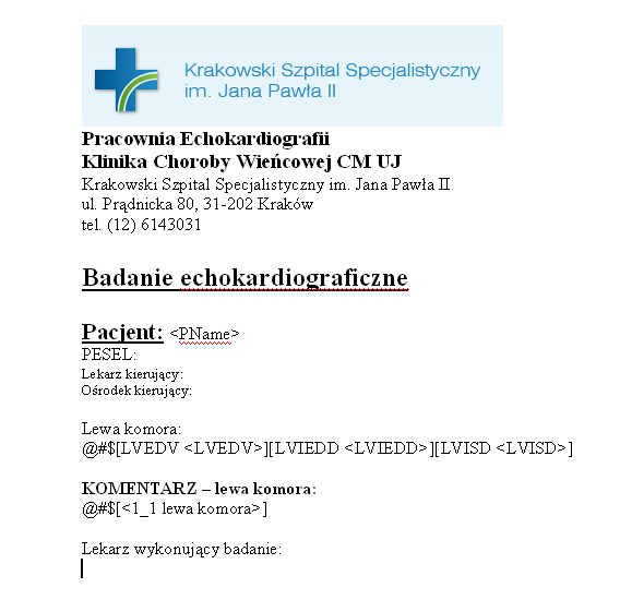 5.3. Dodanie wzorca do eksportu zawartości raportu do dokumentu Microsoft Word 61 Kolejnym krokiem w tworzeniu diagnozy był ręczny wybór oraz usuwanie odpowiednich wyrażeń.