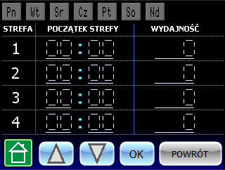 Kolejny krok to możliwość wprowadzenia korekty ustawień dla strumienia powietrza nawiewanego lub