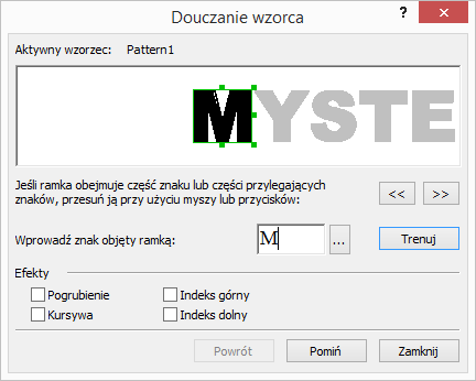 9. Naucz program rozpoznawać nowe znaki i ligatury. Ligatura to kombinacja dwóch lub trzech liter, które są ze sobą sklejone (na przykład fi, fl, ffi itd.