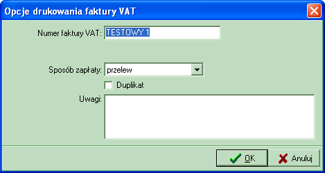 Rysunek 117 Komunikat Informuje on uŝytkownika, Ŝe lista usług, które wymagają uzupełnienia stawek VAT została zapisana w pliku tekstowym o nazwie BrakVAT.