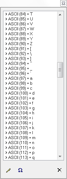 Tablica znaków ASCII Kolejnym narzędziem przydatnym podczas programowania jest tablica znaków ASCII. Dostępna jest ona z menu Narzędzia znaki ASCII.