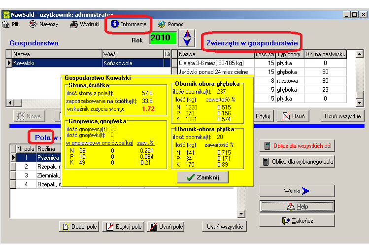 Pocket PC, aby umożliwić zbieranie niektórych informacji już w oborze i przerzucanie ich do bazy programu na stanowisku stacjonarnym.