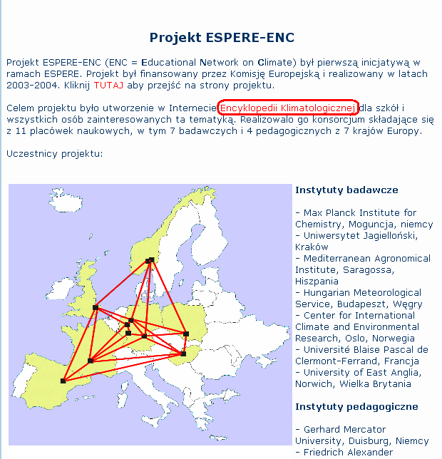 Na stronie Projektu ESPERE ENC