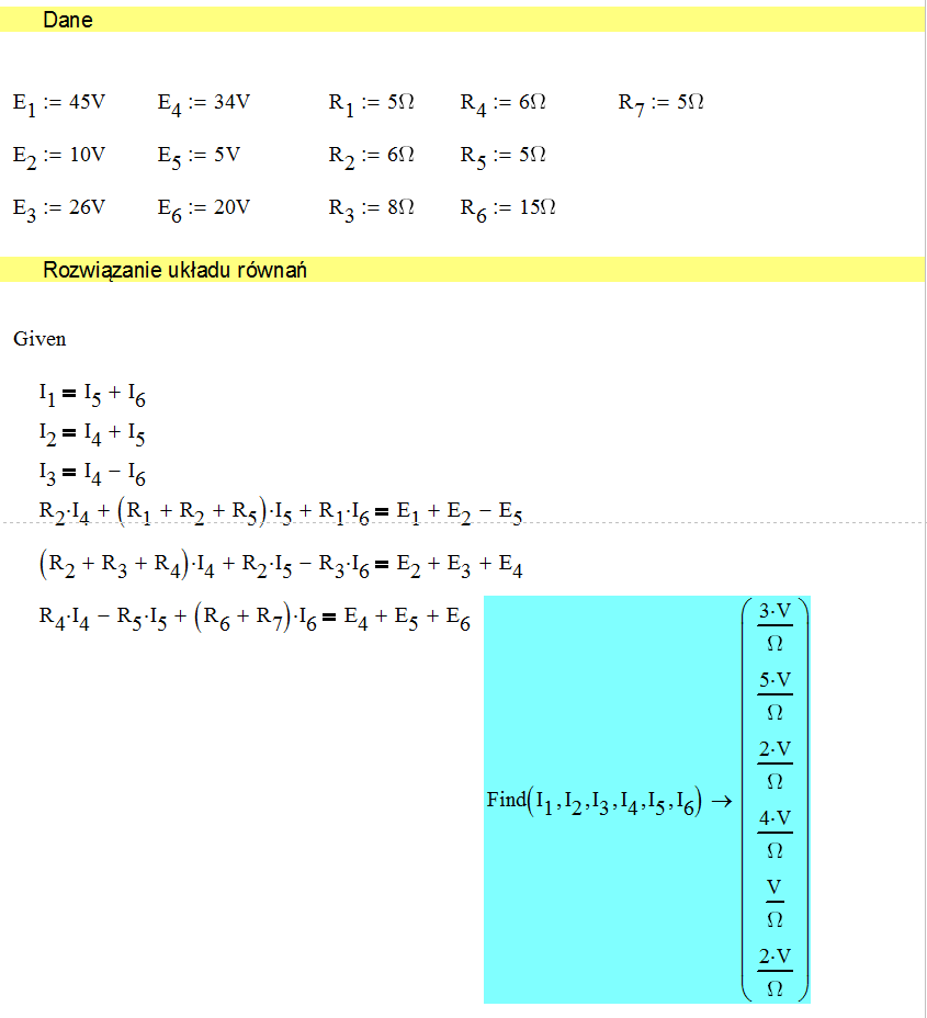 Mathcad 14/15 Rozwiązanie równań