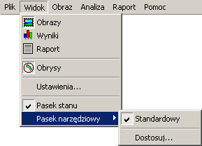 21 7. MENU GŁÓWNE I PASKI NARZĘDZIOWE PROGRAMU Wszystkie polecenia, którymi dysponuje program są zawarte w menu głównym.