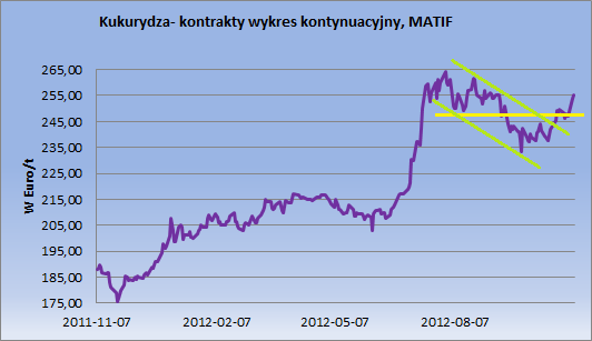 Kukurydza Od roku trend wzrostowy Od 3,5 mies.