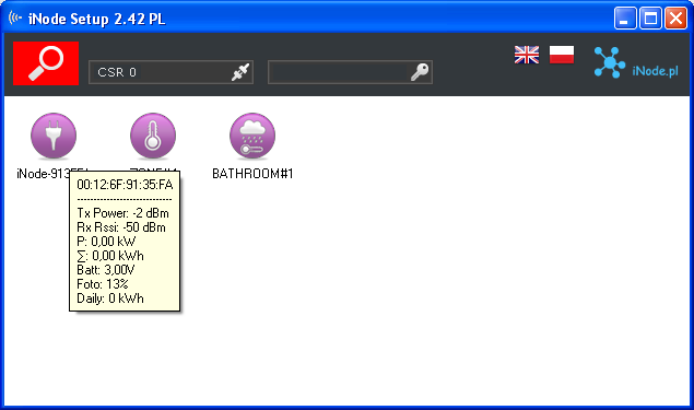 2. Konfiguracja inode Energy Meter Zainstaluj na PC program do konfiguracji urządzenia inode Setup oraz sterowniki BT4.0.