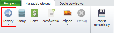 7.1.1.2 Ustawienia towarów W oknie tych ustawień użytkownik ma możliwość włączenia synchronizacji towarów. Pozwoli to na dodawanie, aktualizowanie oraz dezaktywację towarów w sklepie Shoper.