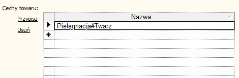 Następnie cechy te przypisano towarom.