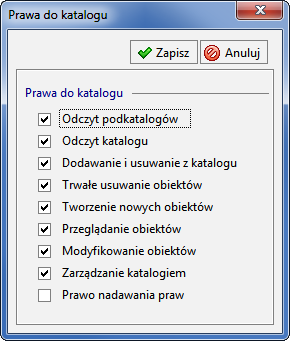 Rys. 373 Dialog Właściwości katalogu Administracja nadawanie prawa do katalogu.