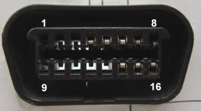 normy 11898 CAN niski, pin 4 masa akumulatora, pin 5 masa diagnostyczna, pin 16 zacisk dodatni akumulatora Standaryzacja systemu diagnostyki pokładowej dała możliwość opracowania uniwersalnych