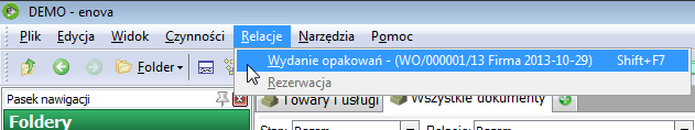 Widok formularza ZWO z wybranymi pozycjami do zwrotu Drugi sposób zarejestrowania zwrotu opakowań to wystawienie odpowiedniego dokumentu (ZWO/ZPO) z ręki i dodanie pozycji ze zwracanymi ilościami.