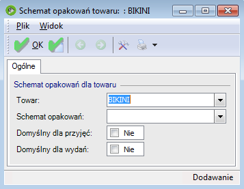 Sekcja zawiera tabelę, w której rejestrujemy indywidualny (tylko dla danego towaru) przelicznik.