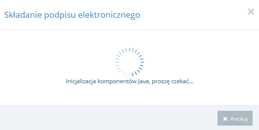 13.2 Składanie podpisu Po wybraniu dokumentu, który chcemy podpisać klikamy: Panel biura księgowego Po wyświetleniu informacji klikamy, następuje inicjalizacja