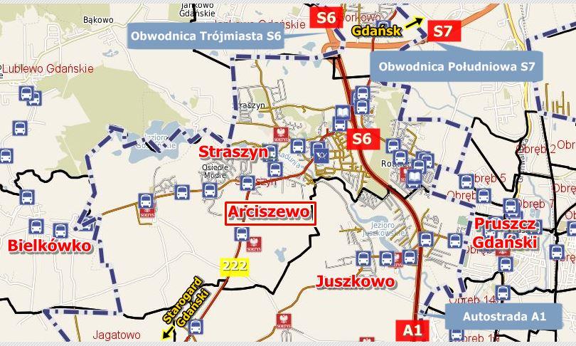 2. Prezentowana nieruchomość a transport Atutem nieruchomości jest ich położenie blisko przedmieścia Gdańska oraz okolic Pruszcza Gdańskiego, ale także blisko atrakcyjnych terenów otwartych.