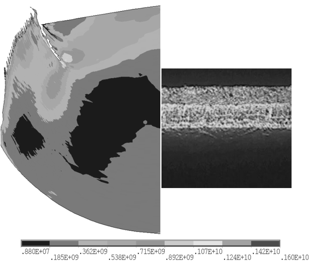 161 zadzior (d) strefa chropowata ( strefa gładka ( zaokrąglenie (c) L2= 0,05 mm L1= 0,03 mm c) L4= 0,15 mm L3= 0,1 mm L5= 0,2 mm d) Rys. 4.