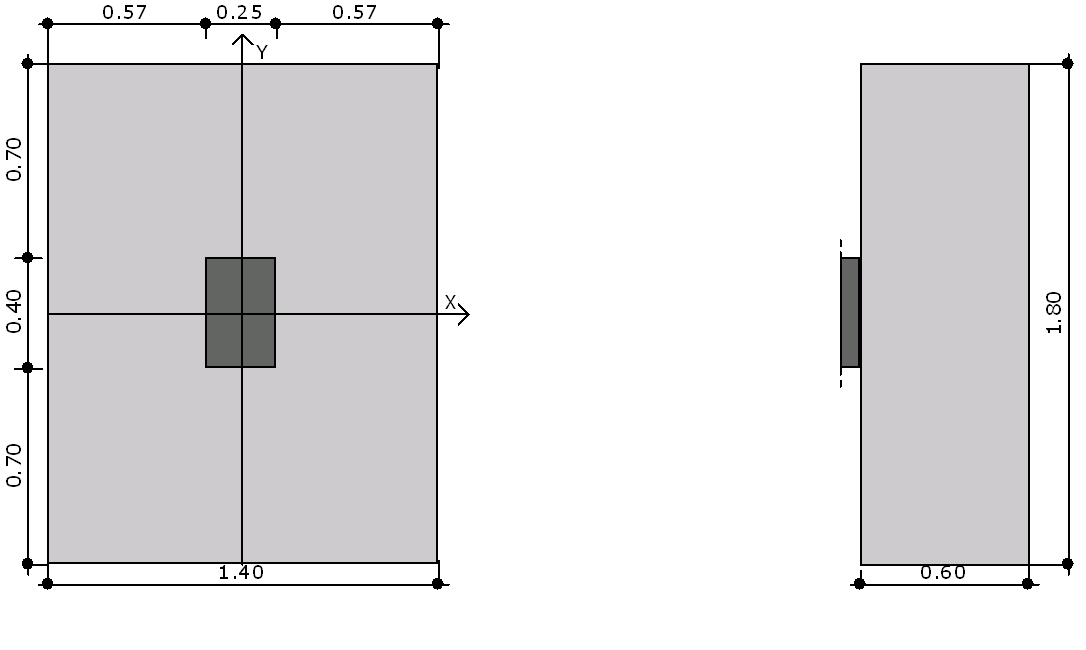 Materiały Klasa betonu B25 Klasa stali 34GS Otulina [cm] 7.00 Średnica prętów [mm] 12.00 ObciąŜenia Numer zestawu N [kn] M y [knm] T y [kn] M x [knm] T x [kn] 1 82.41 46.36 15.70 0.00 0.00 2 49.35 4.