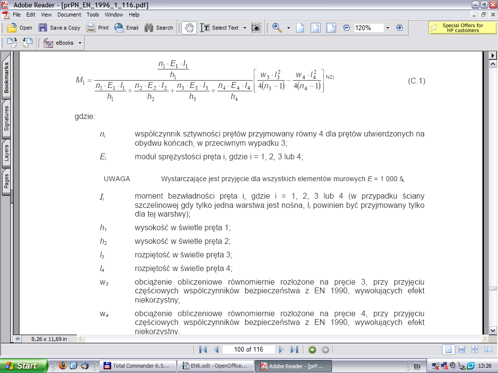 Przykładowo M1 wynosi: n1 E 1 I 1 h1 w 3 l 23 w4 l 24 M 1= n1 E 1 I 1 n 2 E 2 I 2