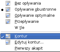 Edytor konturów Aby zmienić kontur należy najpierw wyłączyć kontur istniejący, klikając PPM na grafice i wybierając