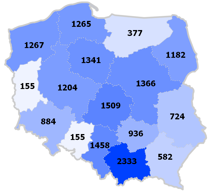 Medialność w regionach Wykres 3.