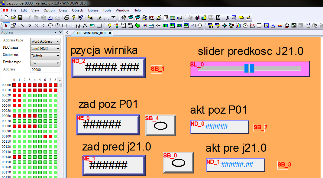 Poniżej konfiguracja przycisku do cyklicznego wykonywania makro odczytu.