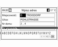 78 Nawigacja Aby rozpocząć poszukiwanie stacji benzynowej w pobliżu aktualnego położenia pojazdu: wybrać opcję Stacje benzyn.