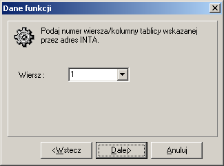 Podręcznik uŝytkownika: Postprocesor BW7F wizualizacja zmienności funkcji przemieszczeń i sił w nadproŝach naleŝy wybrać typ funkcji Inne.