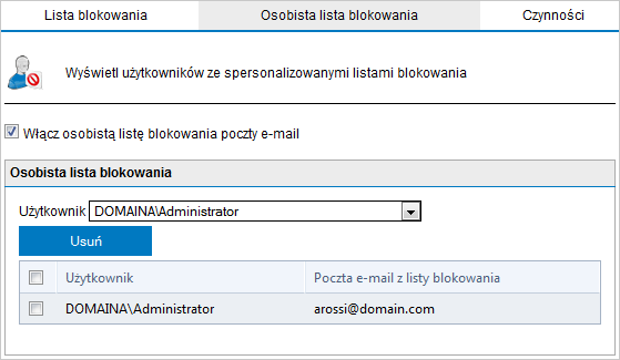 Screenshot 67: Osobista lista blokowania 2.