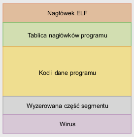 Wykorzystanie tablicy sekcji Tablica sekcji może zostać usunięta bez wpływu na działanie programu. Duży rozmiar (ok jednego kilobajta) na końcu pliku.