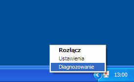 Diagnozowanie Menadżer połączeń posiada moduł diagnostyczny, który sprawdza poprawność działania modemu, jego synchronizację