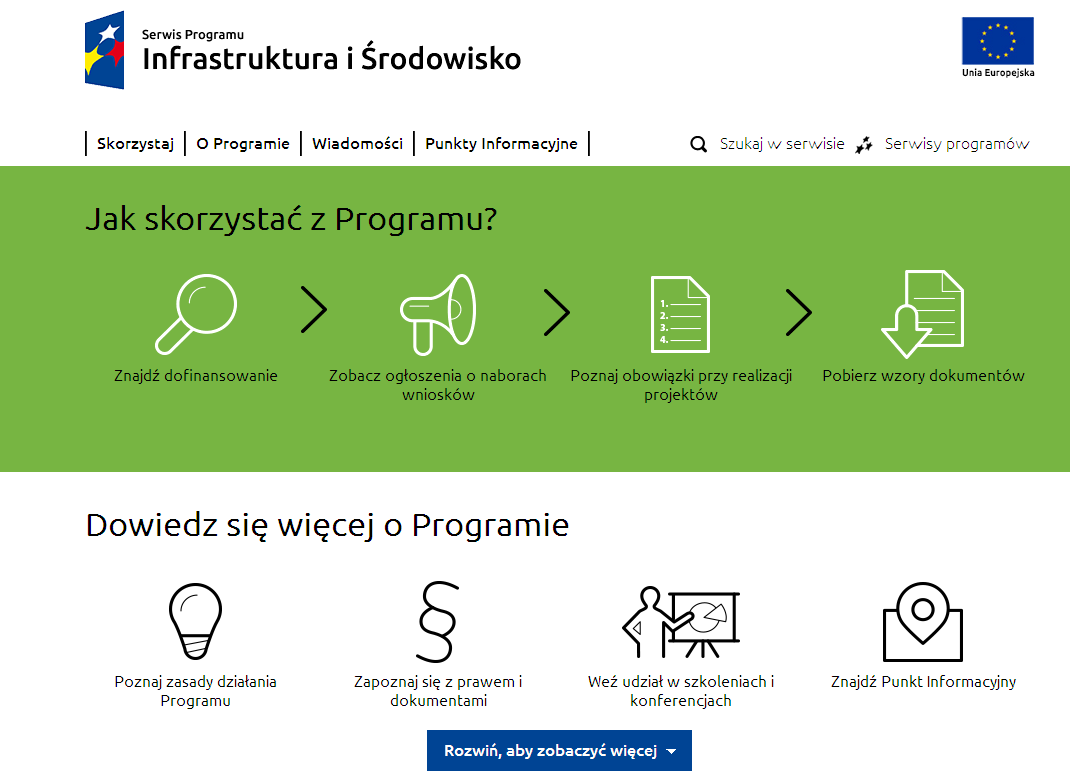 Program Operacyjny Infrastruktura i Środowisko na lata 2014-2020 Aktualne